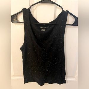 American Eagle Black Cropped Tank